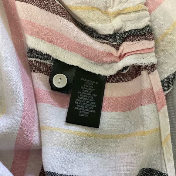 Sanctuary Short Sleeve Top Tie Front Pink Maroon & Grey Stripes Women’s Size M - Picture 5 of 9